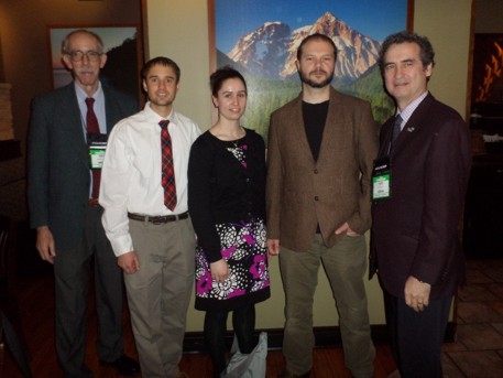 Jerry Roth and Jean Legault with UBC scholarship recipients Michael Mitchell, Sarah Devriese and Philip Fortin.