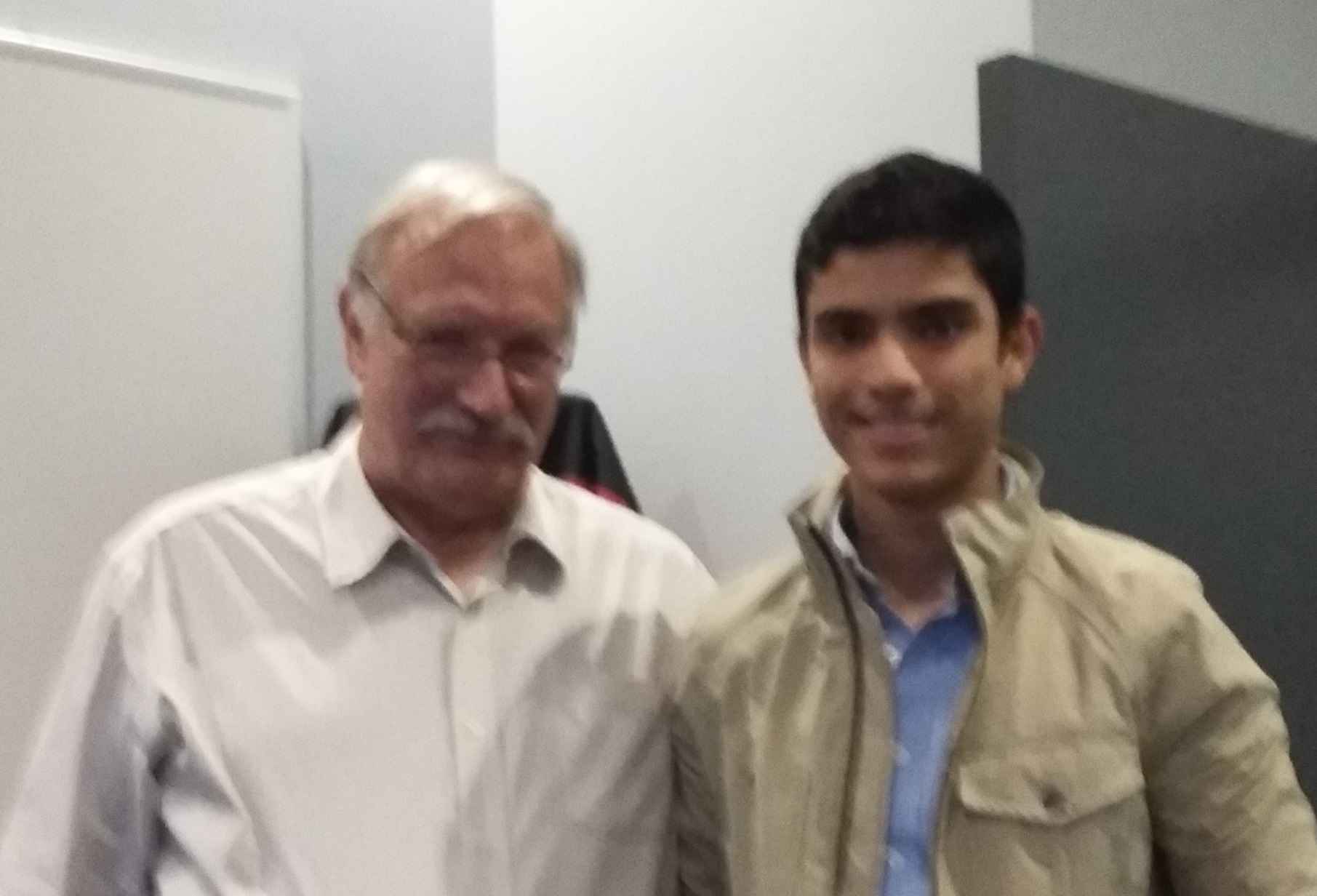 Gustavo Avendano, 4th year undergrad at UBC, with Foundation Director Peter Kowalczyk