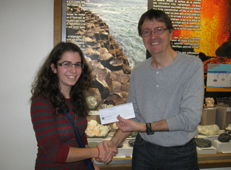 Scholarship presentation to Jade Ghaoui by Prof. Richard Fortier