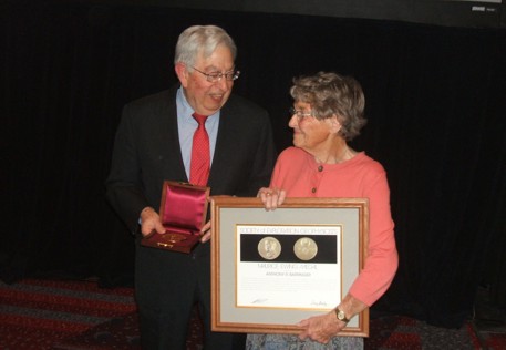 SEG Ewing medallists Nafi Toksoz, MIT and Tony Barringer (represented by widow Jean).